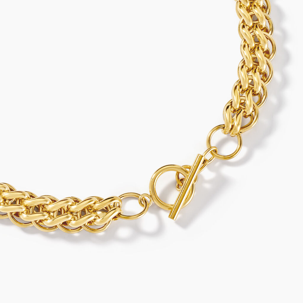 Collier Jackie Acier Jaune - Ras de cou Femme | Histoire d’Or