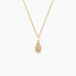 Pendentif Fatima Or Jaune Oxyde De Zirconium - Pendentifs Famille | Histoire d&rsquo;Or
