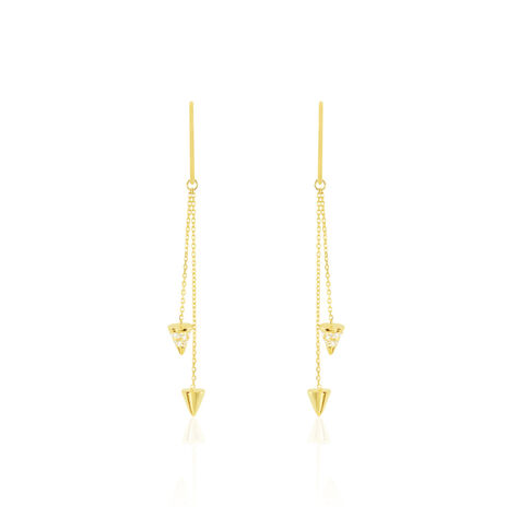 Boucles D'oreilles Pendantes Delora Or Jaune Oxyde De Zirconium - Boucles d'oreilles pendantes Femme | Histoire d’Or