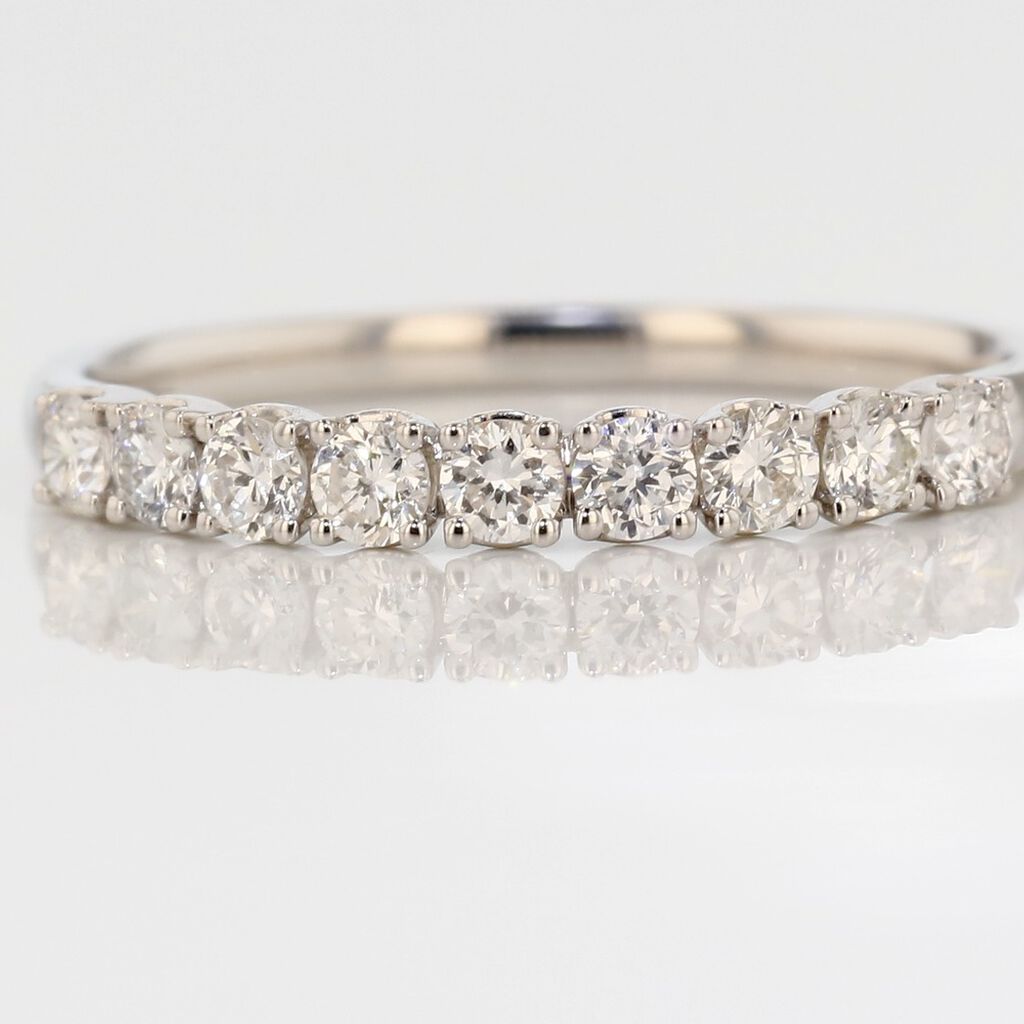 Demi-alliance Or Blanc  Eloisa Diamant Synthetique - Alliances Femme | Histoire d’Or