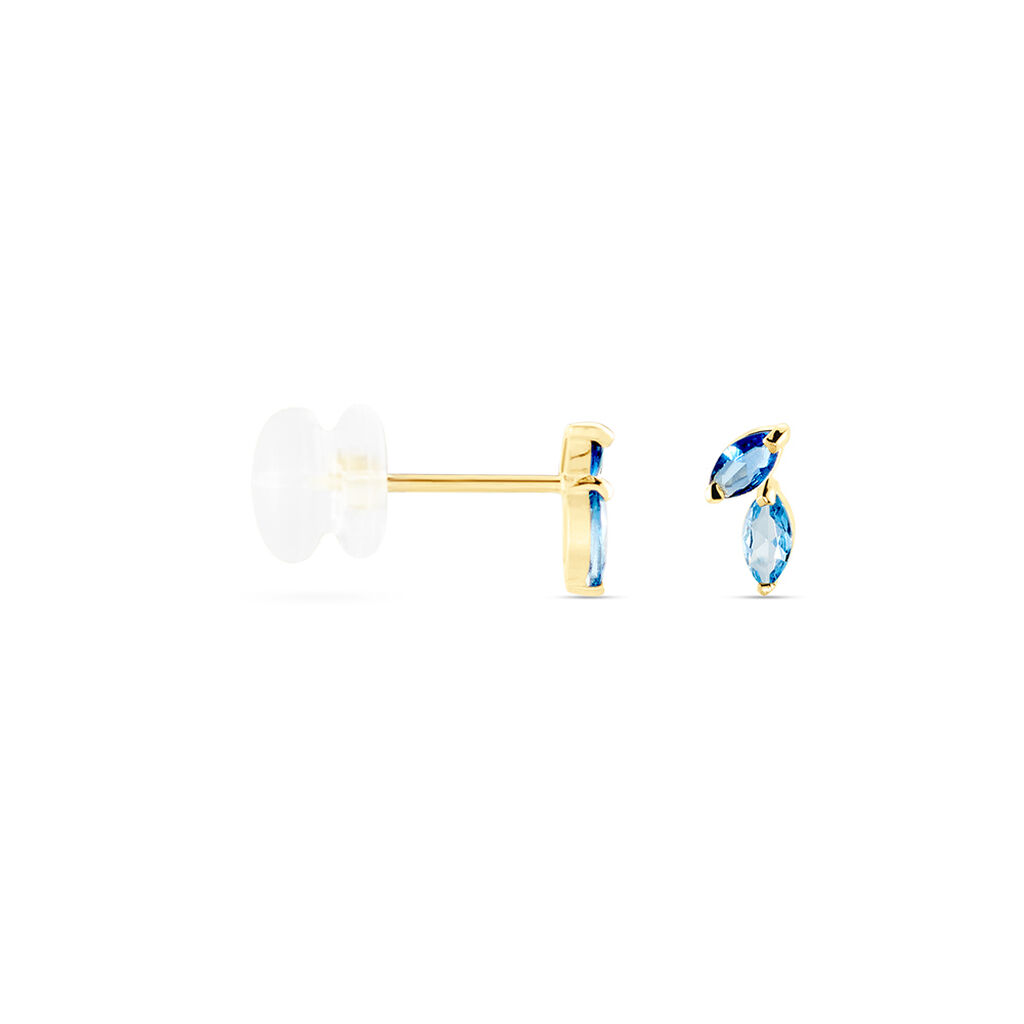 Boucles D'oreilles Puces Pelya Or Jaune Oxyde De Zirconium - Clous d'oreilles Femme | Histoire d’Or