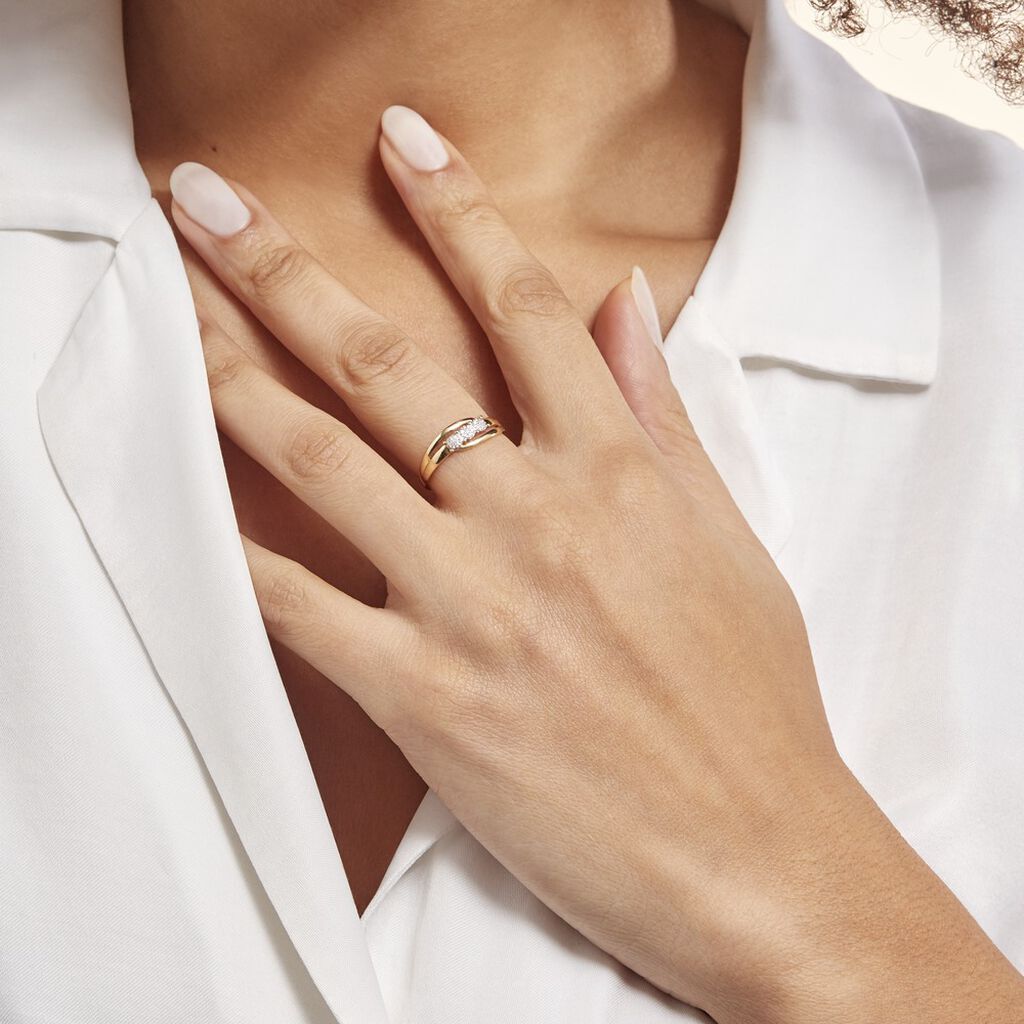 Bague Nolan Or Jaune Diamant - Bagues avec pierre Femme | Histoire d’Or