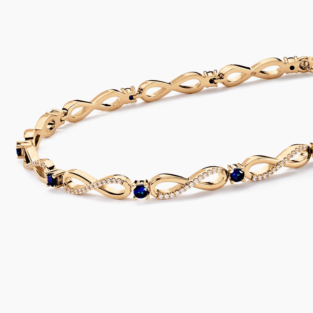 Bracelet Plaqu&eacute; Or Kelian Oxydes De Zirconium Et Pierres Bleues - Bracelets Femme | Histoire d&rsquo;Or