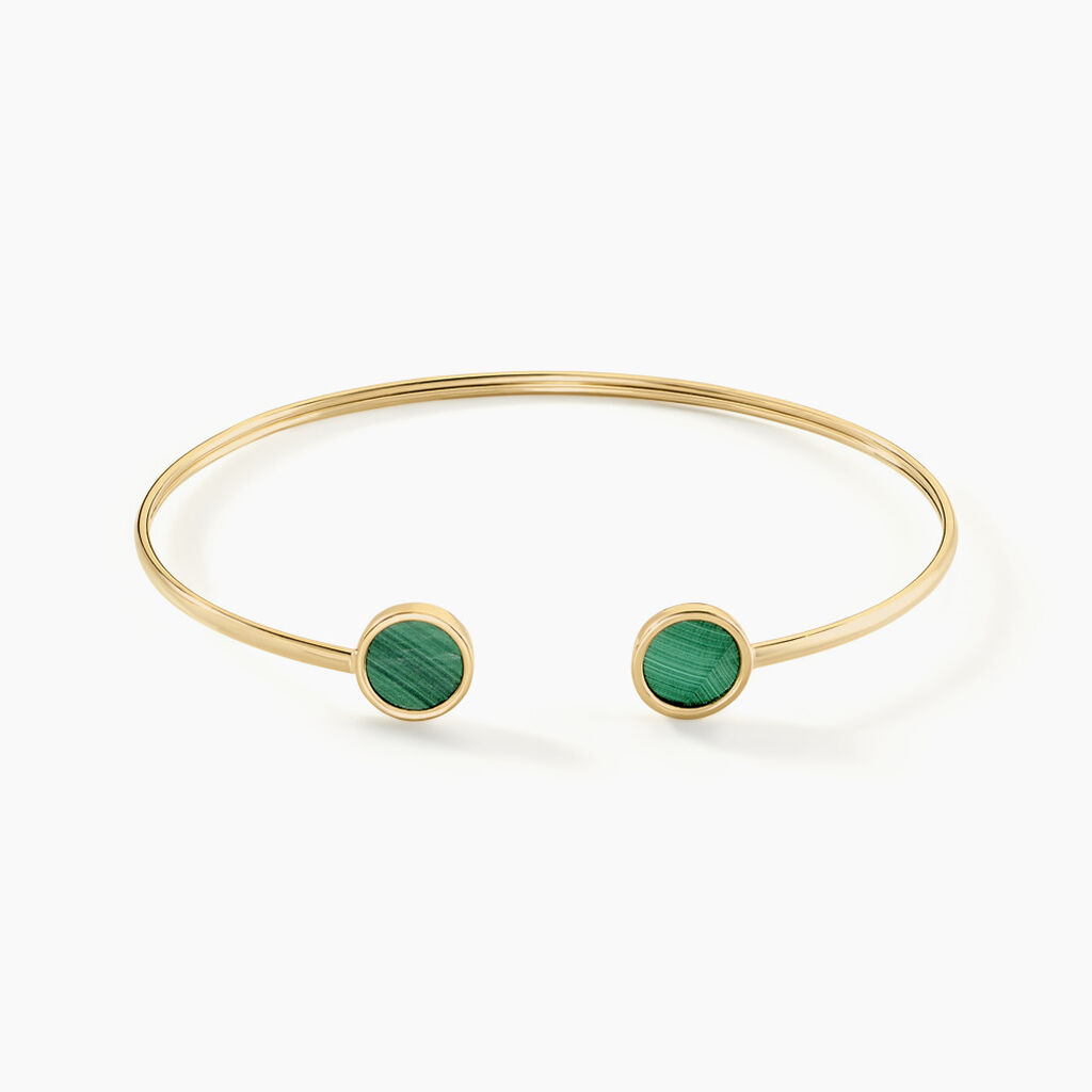 Bracelet Jonc Heida Or Jaune Malachite - Bracelets joncs Femme | Histoire d’Or