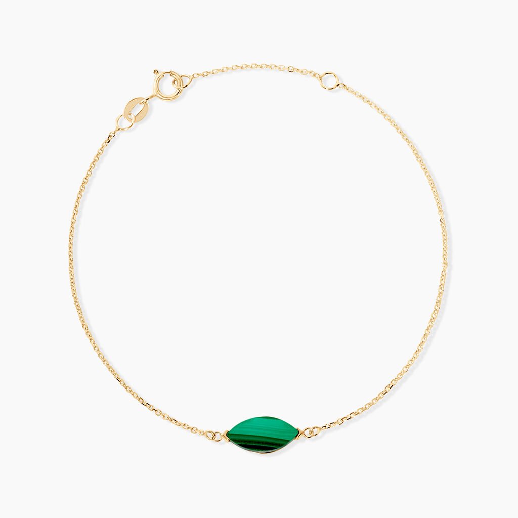 Bracelet Elisud Or Dor&eacute; Malachite - Bracelets Femme | Histoire d&rsquo;Or