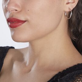 Créoles Alieno Helicoidale Argent Blanc - Boucles d'oreilles créoles Femme | Histoire d’Or