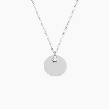 Collier Sautoir Paula Argent Blanc Oxyde De Zirconium