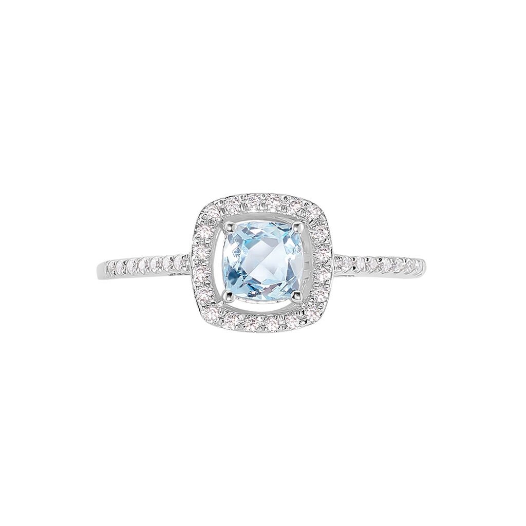 Bague Adrienna Or Blanc Topaze Oxyde De Zirconium - Bagues solitaires Femme | Histoire d&rsquo;Or