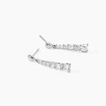 Boucles D'oreilles Pendantes Dervla Argent Rhodi&eacute; Oxyde De Zirconium - Boucles d'oreilles fantaisie Femme | Histoire d&rsquo;Or