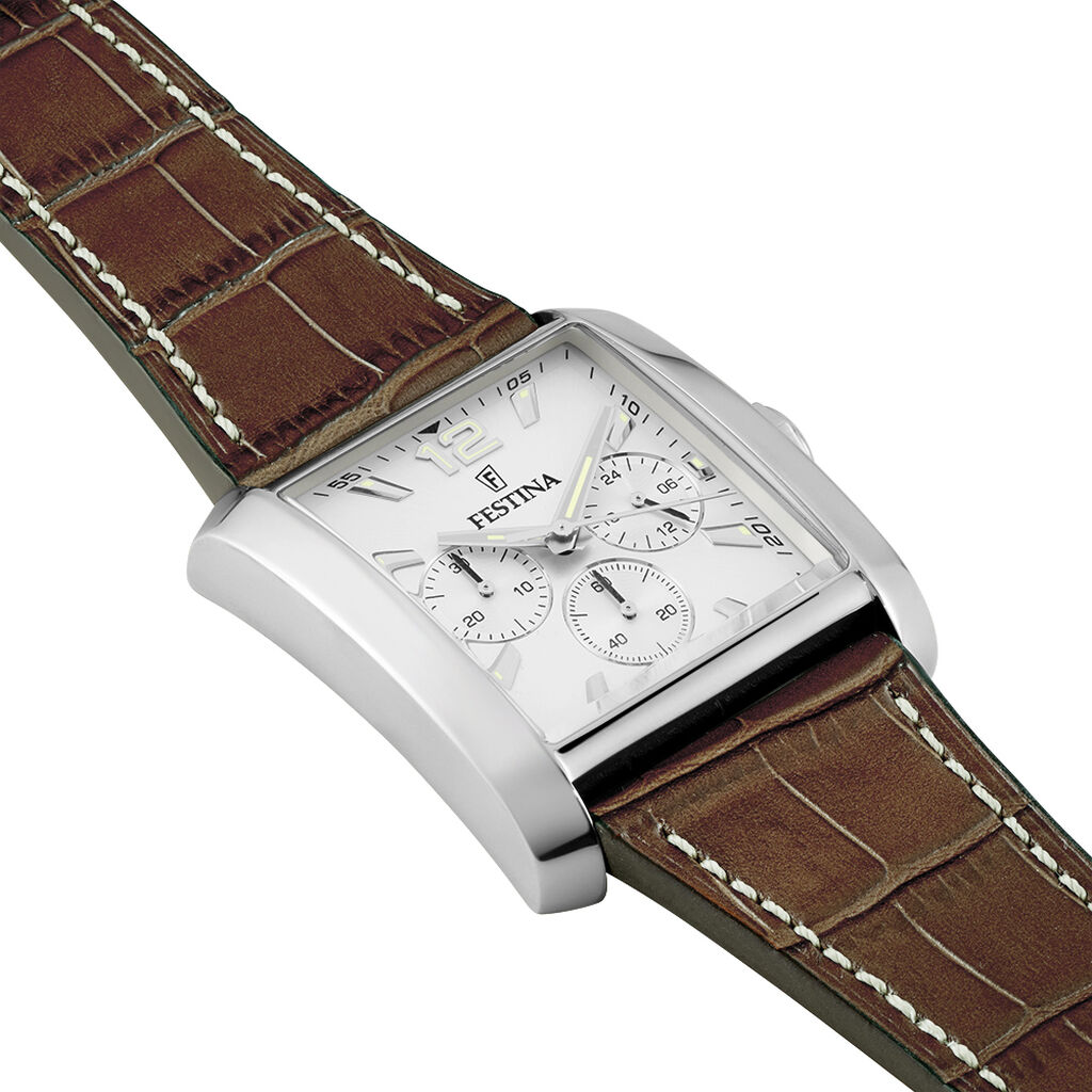Montre Festina On The Square Chrono Argenté - Montres Homme | Histoire d’Or