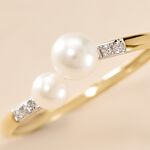 Bague Primo Or Jaune Perle De Culture Et Oxyde De Zirconium - Bagues solitaires Femme | Histoire d&rsquo;Or