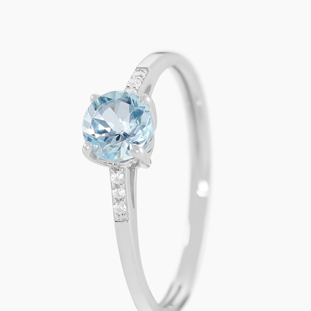Bague Tarente Or Blanc Topaze Et Oxyde De Zirconium - Bagues solitaires Femme | Histoire d&rsquo;Or