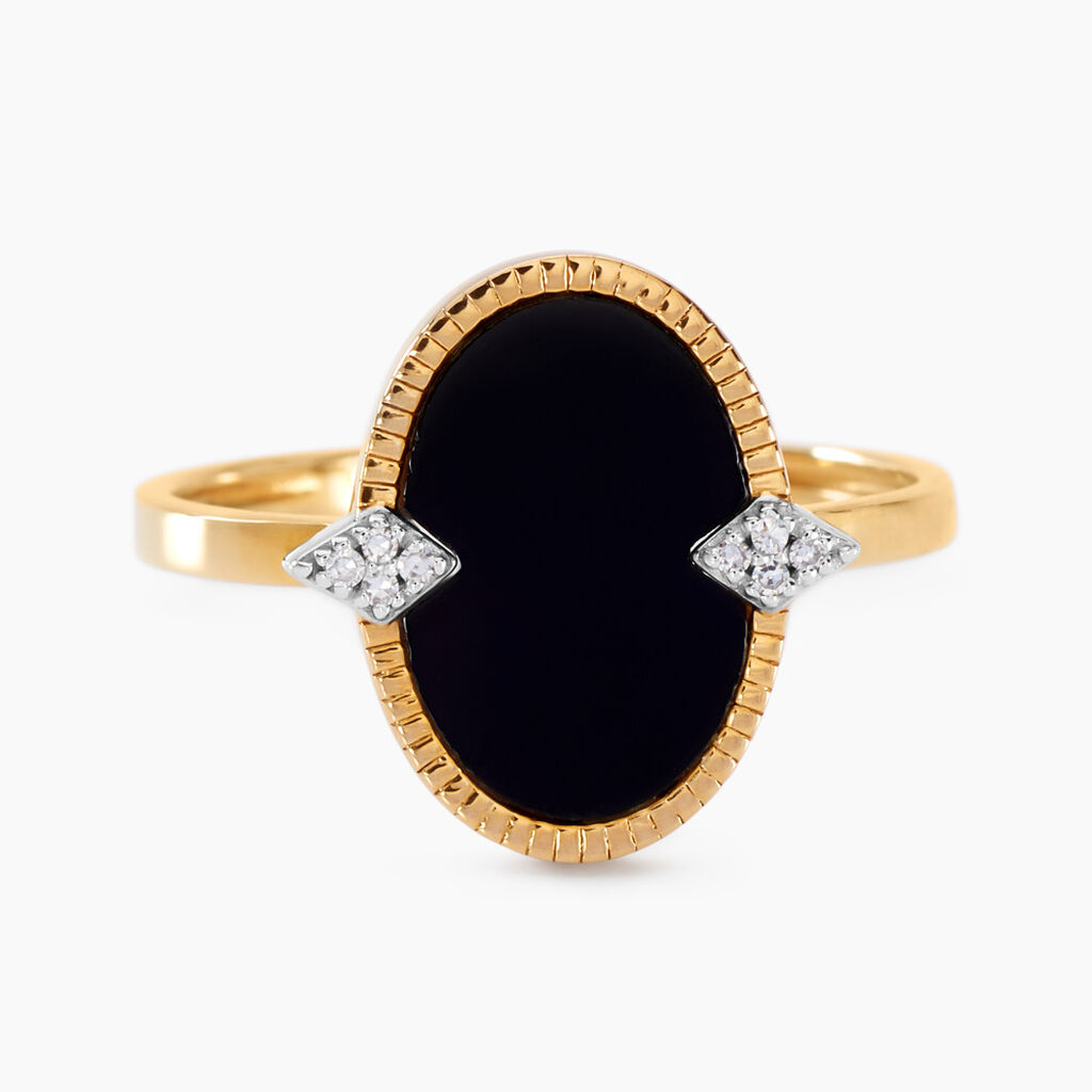 Bague Tahina Or Jaune Onyx Diamant - Bagues solitaires Femme | Histoire d&rsquo;Or