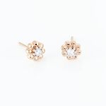 Boucles D'oreilles Puces Argent Rose Donella Oxyde De Zirconium - Boucles d'oreilles fantaisie Femme | Histoire d&rsquo;Or