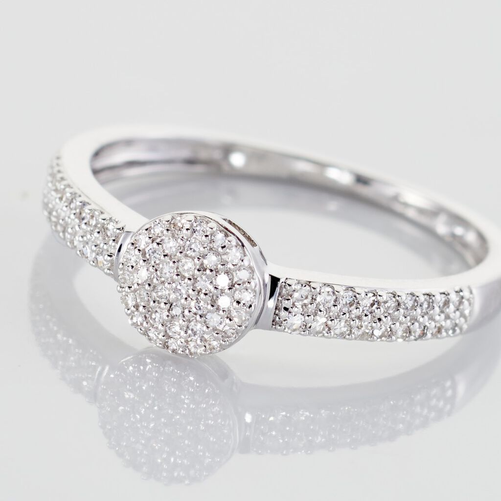 Bague Lisyae Or Blanc Diamants - Bagues avec pierre Femme | Histoire d’Or