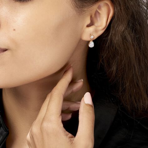 Boucles D'oreilles Pendantes Naellya Plaqué Or Oxyde De Zirconium - Boucles d'oreilles fantaisie Femme | Histoire d’Or