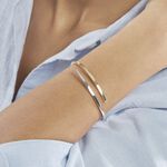 Bracelet Jonc Loise 2 Fils Carres Or Bicolore - Bracelets joncs Femme | Histoire d&rsquo;Or