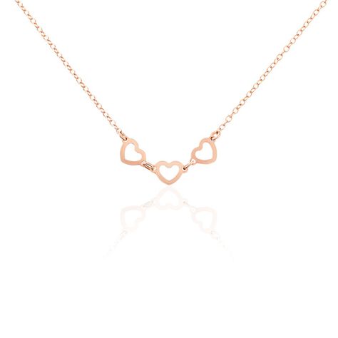 Collier Trinity Argent Rose - Colliers Coeur Femme | Histoire d’Or