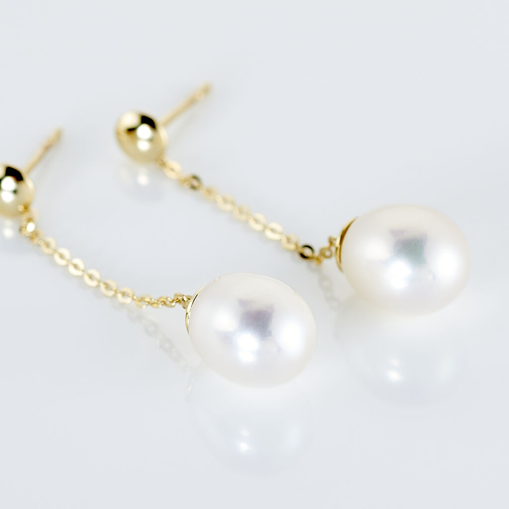Boucles D'oreilles Pendantes Valera Or Jaune Perle De Culture - Boucles d'oreilles pendantes Femme | Histoire d&rsquo;Or