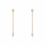 Boucles D'oreilles Pendantes Kenta Argent Rose Oxyde De Zirconium - Boucles d'oreilles fantaisie Femme | Histoire d&rsquo;Or