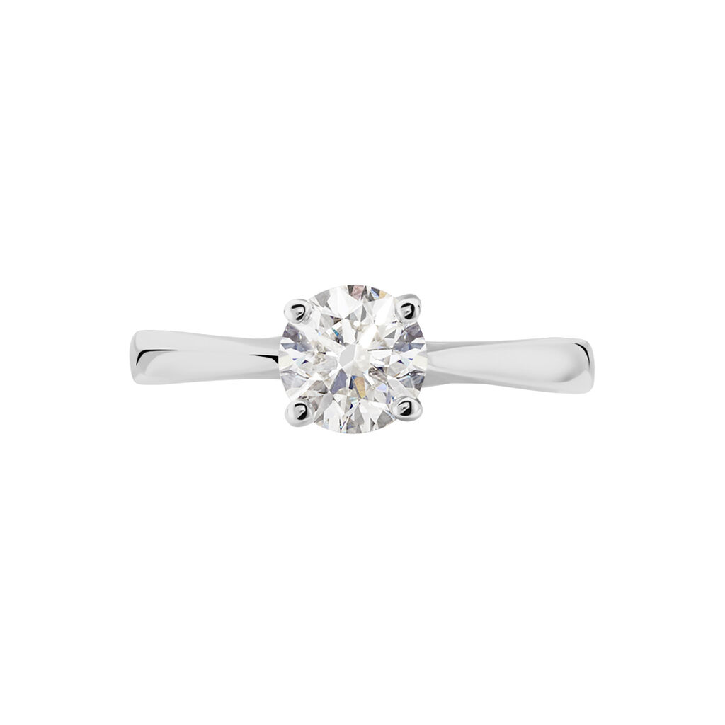 Bague Solitaire Fiona Or Blanc Diamant Synthetique - Bagues solitaires Femme | Histoire d’Or