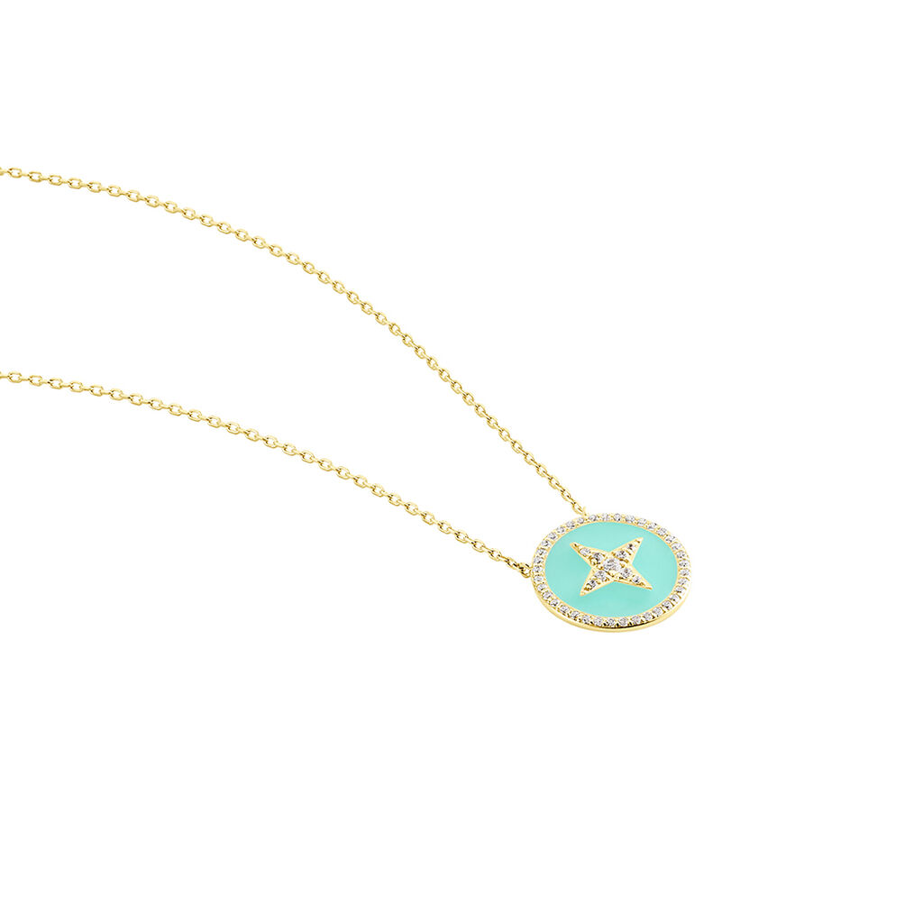 Collier Or Jaune Sweet Rosace Oxyde De Zirconium - Colliers Femme | Histoire d’Or