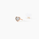 Boucles D'oreilles Puces Mon Premier Diamant Or Rose - Clous d'oreilles Femme | Histoire d&rsquo;Or
