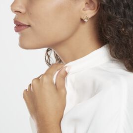 Boucles D'oreilles Puces Plaqué Or Lame Oxydes De Zirconium - Boucles d'oreilles fantaisie Femme | Histoire d’Or