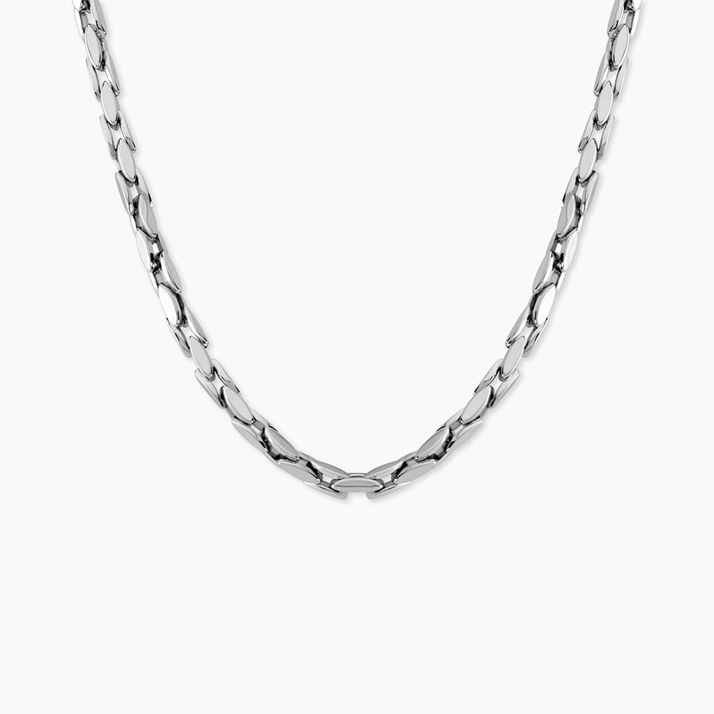 Collier Damas Acier Blanc - Colliers fantaisie Homme | Histoire d&rsquo;Or