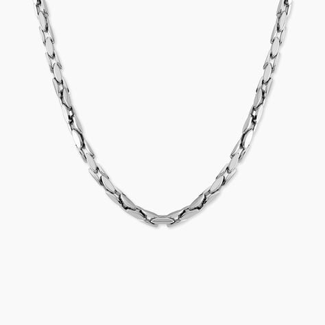 Collier Damas Acier Blanc - Colliers fantaisie Homme | Histoire d&rsquo;Or
