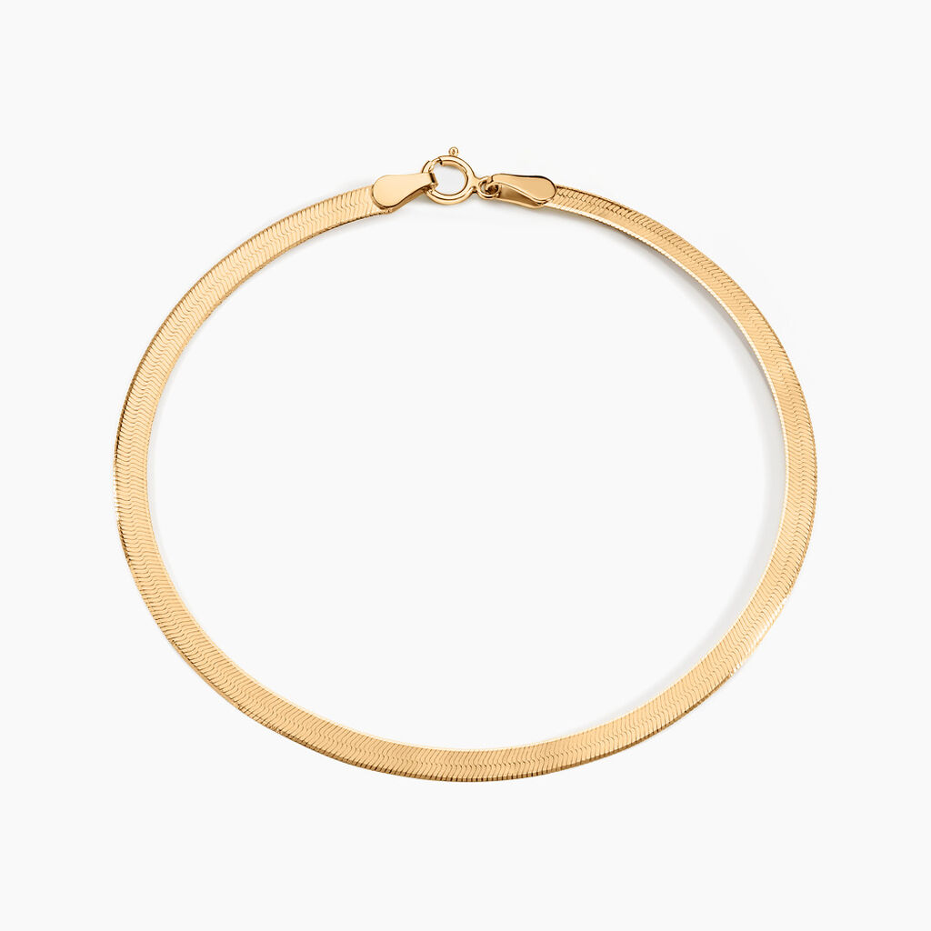Bracelet Ivria Maille Heringbone Or Jaune - Bracelets cha&icirc;ne Femme | Histoire d&rsquo;Or