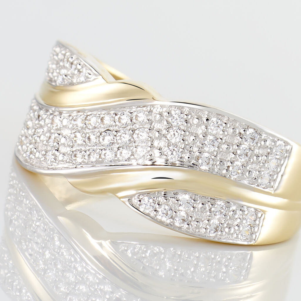Bague Bandeau Or Jaune Oxyde De Zirconium - Bagues avec pierre Femme | Histoire d’Or