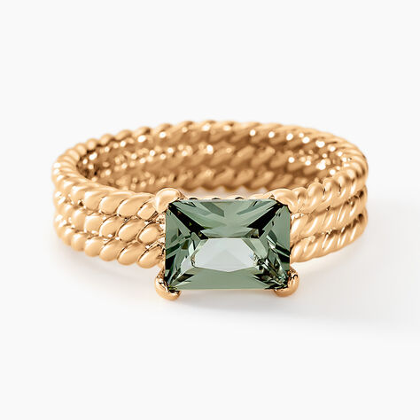 Bague Luccia Plaqué Or Doré Pierre D'imitation - Bagues solitaires Femme | Histoire d’Or