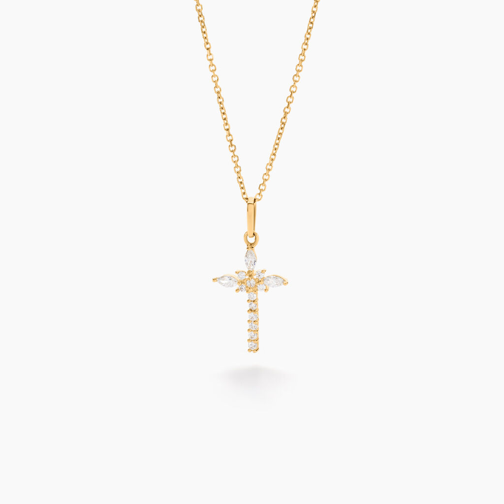 Pendentif Kalidas Or Jaune Oxyde De Zirconium - Pendentifs Communion Femme | Histoire d&rsquo;Or