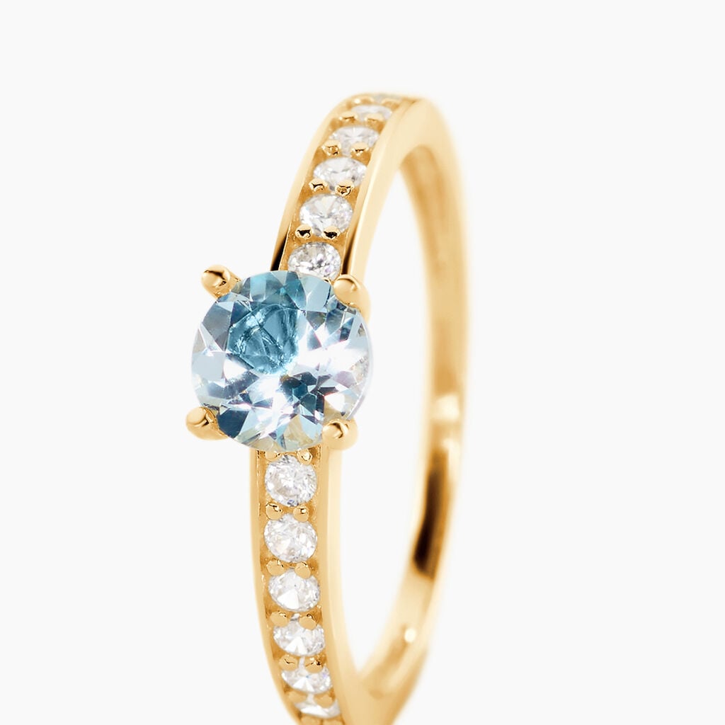 Bague Carrol Or Jaune Topaze Oxyde De Zirconium - Bagues solitaires Femme | Histoire d&rsquo;Or