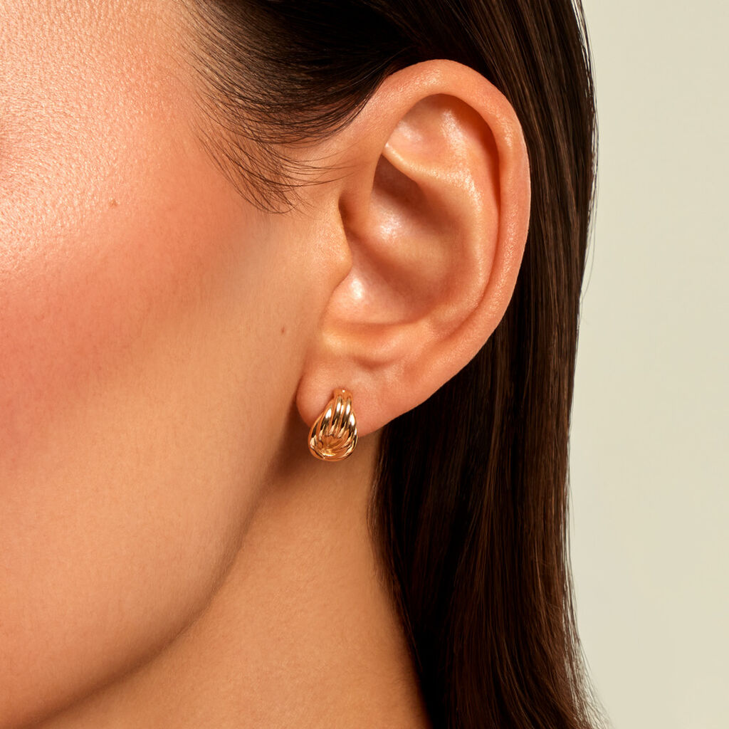 Boucles D'Oreilles Puces Nickie Plaqu&eacute; Or Jaune - Boucles d'oreilles fantaisie Femme | Histoire d&rsquo;Or
