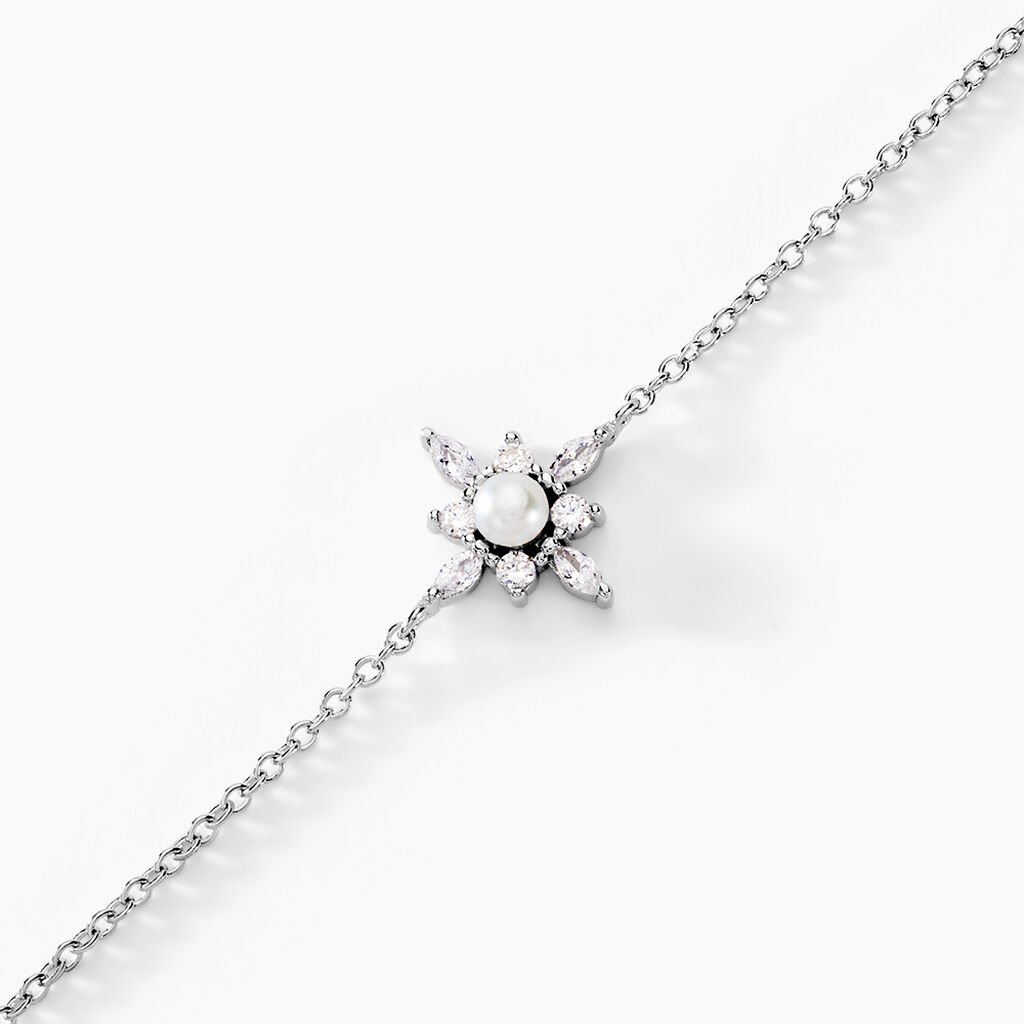 Bracelet Rhoda Argent Blanc Perle De Culture Oxyde De Zirconium - Bracelets Femme | Histoire d&rsquo;Or