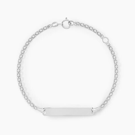 Bracelet Identit&eacute; Euphenia Maille Bismark Or Blanc - Bracelets Communion Enfant | Histoire d&rsquo;Or