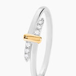 Bague Or Jaune et Argent Blanc Oxyde De Zirconium - Bagues avec pierre Femme | Histoire d&rsquo;Or