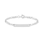 Bracelet Identit&eacute; Vivian Argent Blanc - Gourmettes Enfant | Histoire d&rsquo;Or