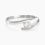 Bague Solitaire Camilia Or Blanc Oxyde De Zirconium - Bagues solitaires Femme | Histoire d&rsquo;Or