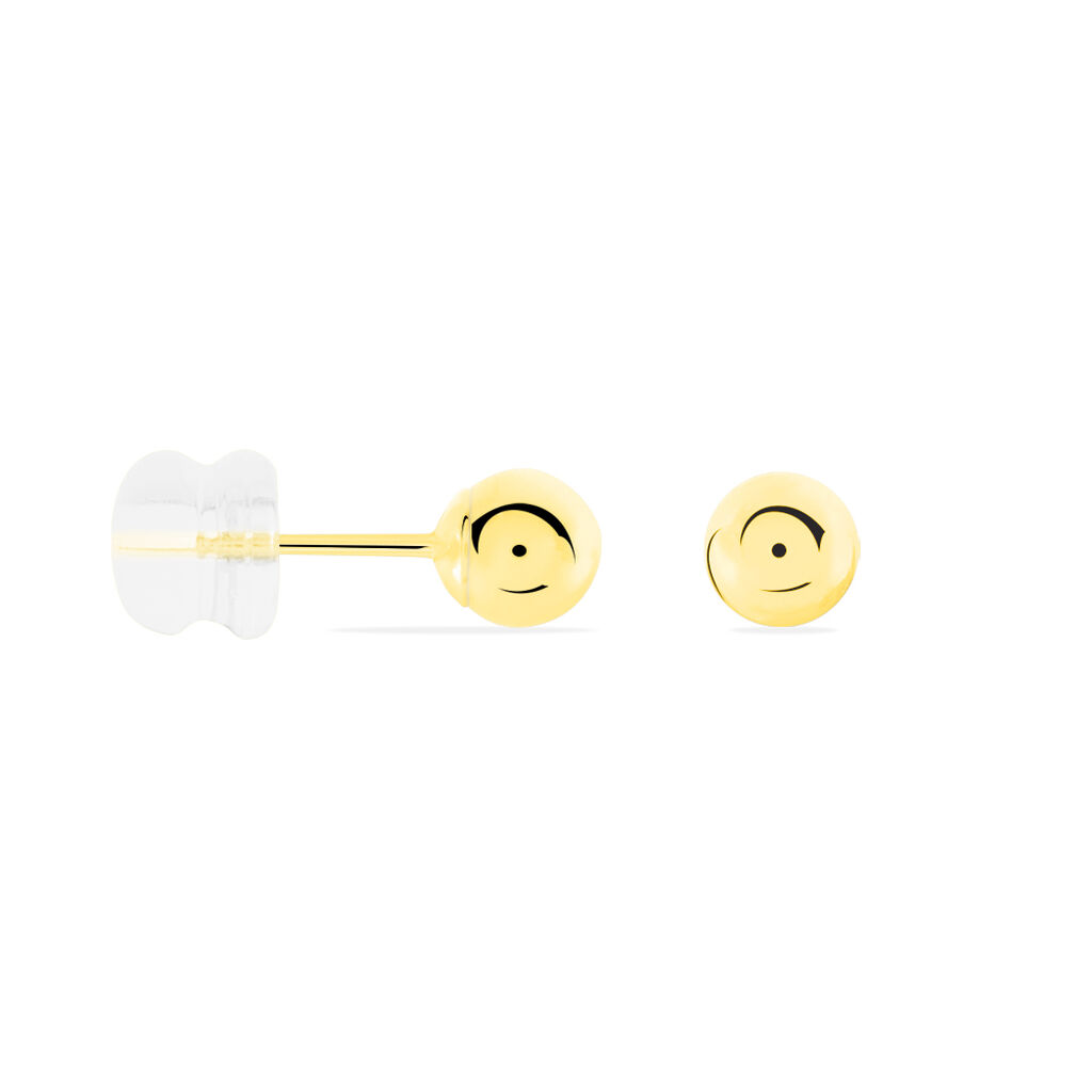 Boucles D'oreilles Puces Fidelia Boule Or Jaune - Clous d'oreilles Femme | Histoire d’Or