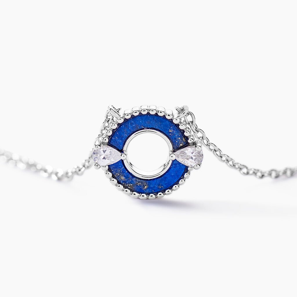 Collier Serafine Argent Blanc Lapis Lazuli Oxyde - Colliers fantaisie Femme | Histoire d&rsquo;Or