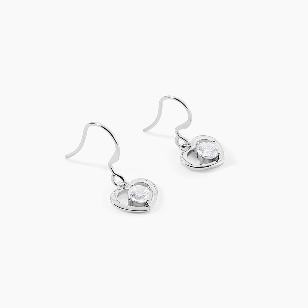 Boucles D'oreilles Pendantes Nalan Argent Blanc Oxyde De Zirconium - Boucles d'oreilles fantaisie Femme | Histoire d’Or