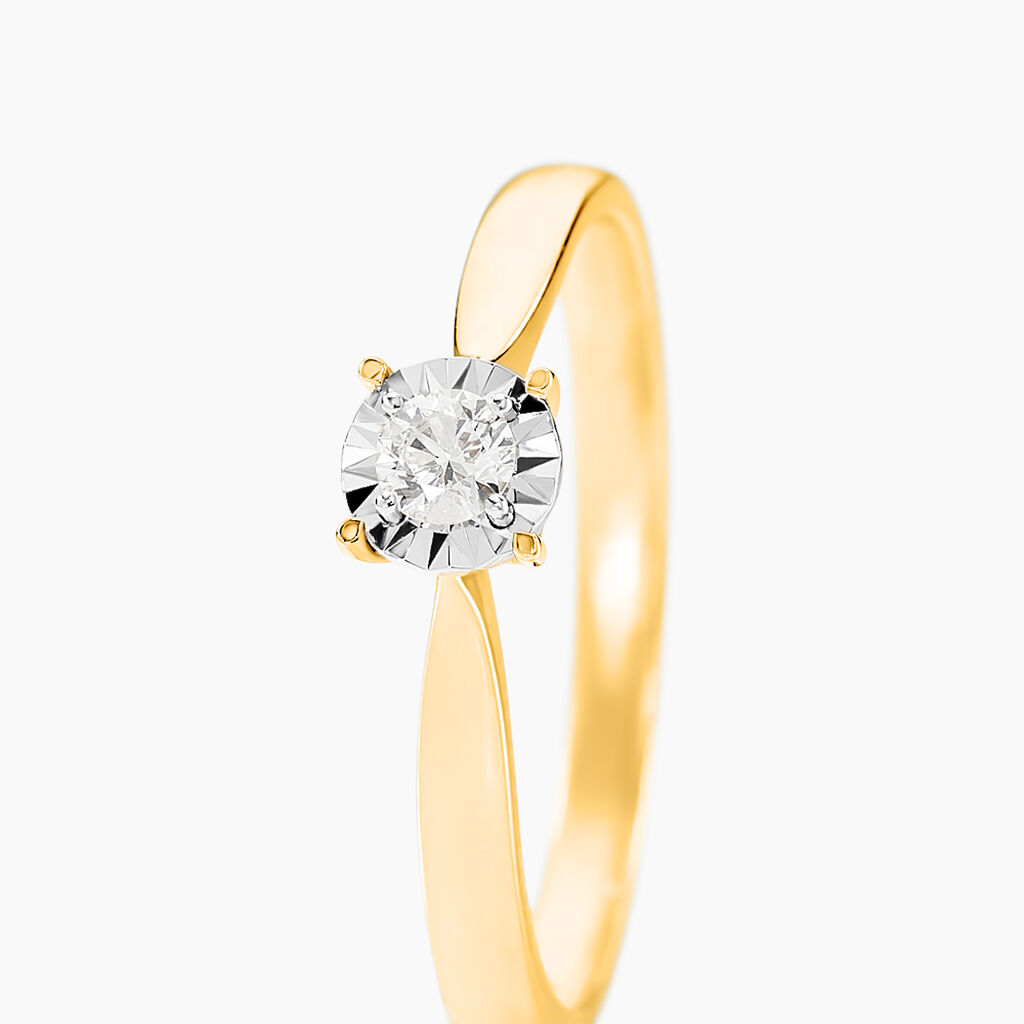 Bague Diamotion Or Jaune Diamant - Bagues solitaires Femme | Histoire d’Or