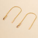 Boucles D'oreilles Pendantes Iris Or Jaune Am&eacute;thyste Topaze - Boucles d'oreilles pendantes Femme | Histoire d&rsquo;Or