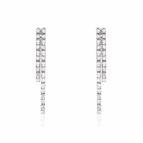 Boucles D'oreilles Pendantes River Or Blanc Diamant - Boucles d'oreilles pendantes Femme | Histoire d’Or