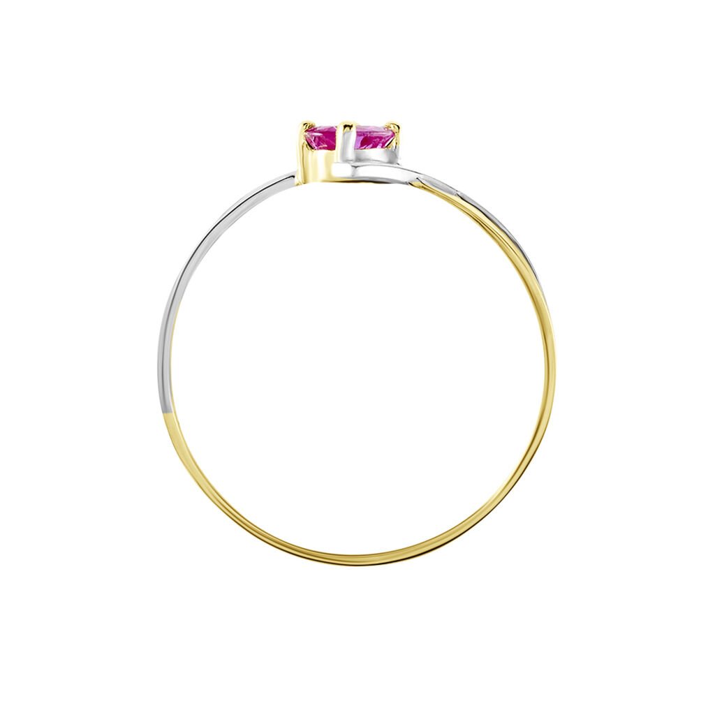 Bague Or Bicolore Rosmunda Rubis - Bagues solitaires Femme | Histoire d’Or