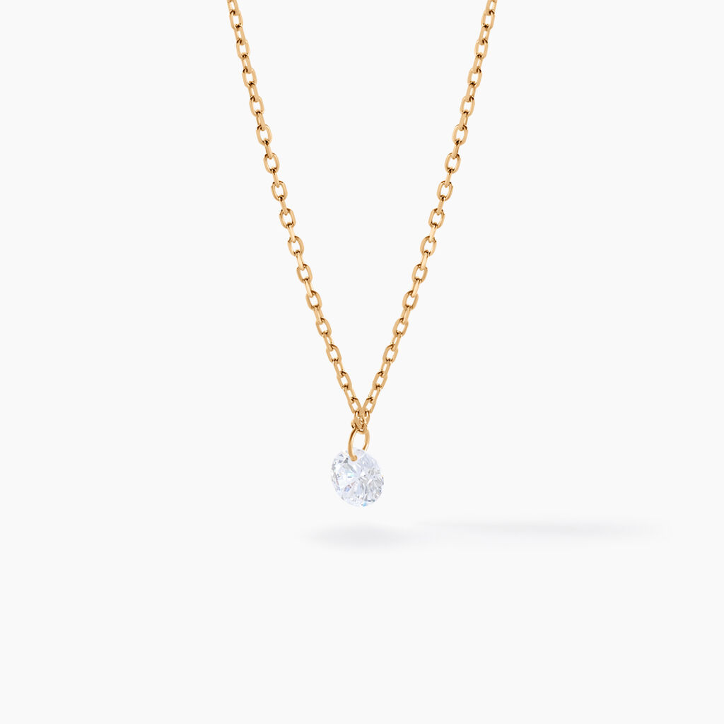Collier Delma Plaqu&eacute; Or Jaune Oxyde De Zirconium - Colliers fantaisie Femme | Histoire d&rsquo;Or