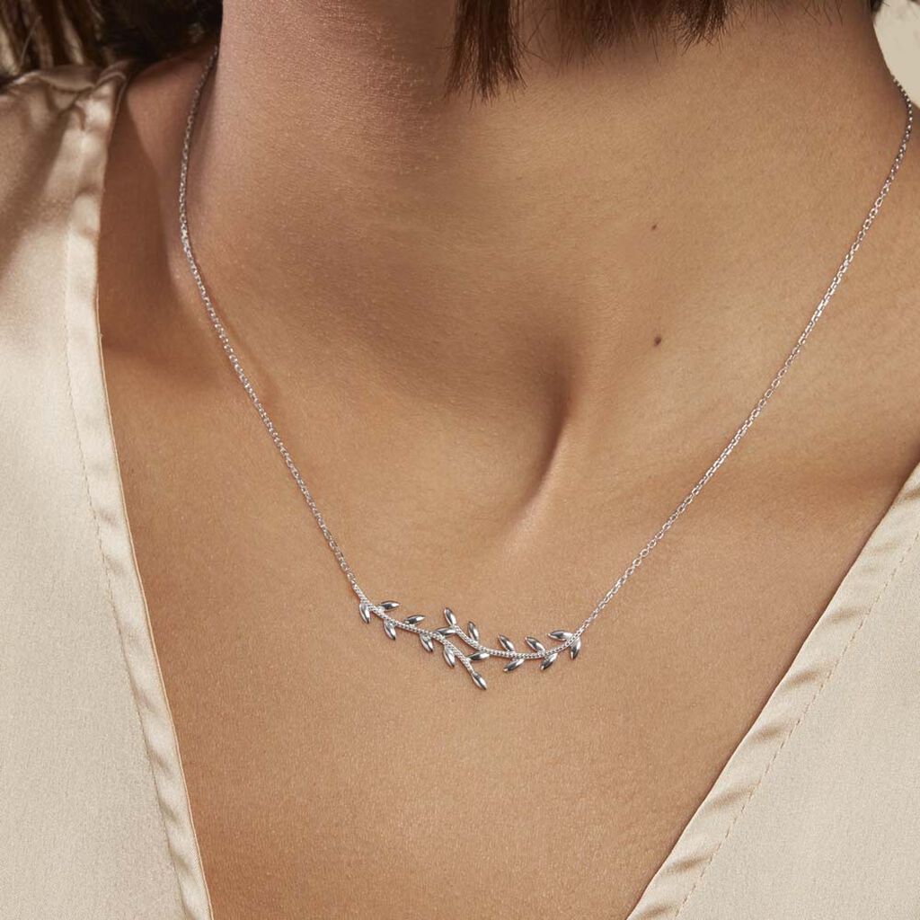 Collier Folia Argent Blanc - Colliers fantaisie Femme | Histoire d’Or